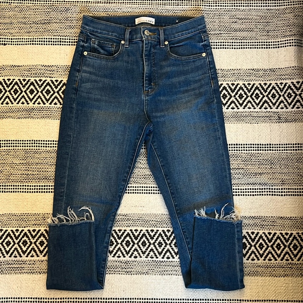 LOFT High Waisted Skinny Denim